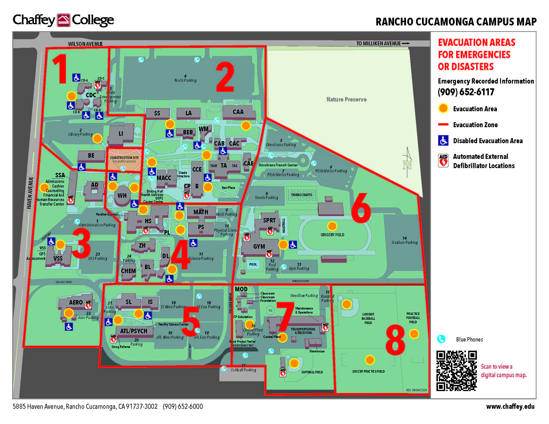 Emergency Evacuation Route | Maps | Chaffey College