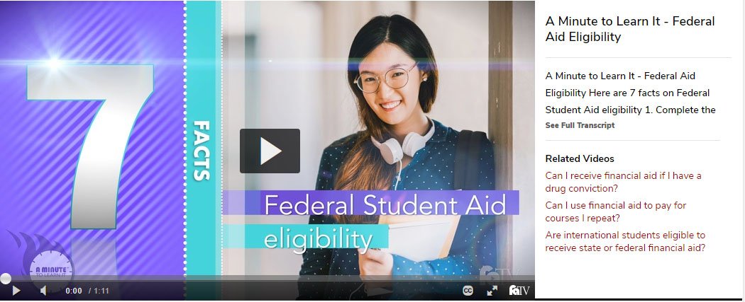 female student smiling. 7 facts about Federal Aid Eligibility
