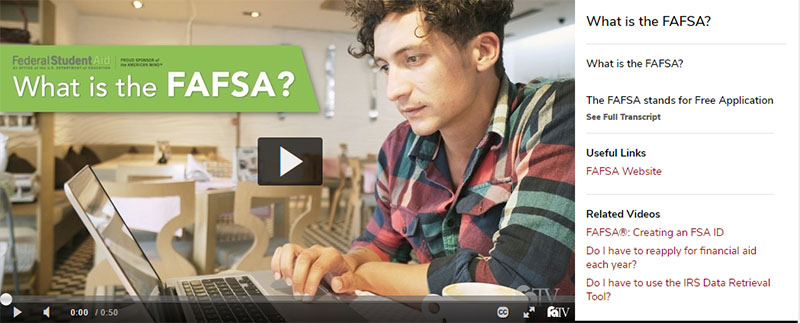 male student working on a laptop. What is the FAFSA?