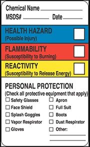 Hazard chemistry labels