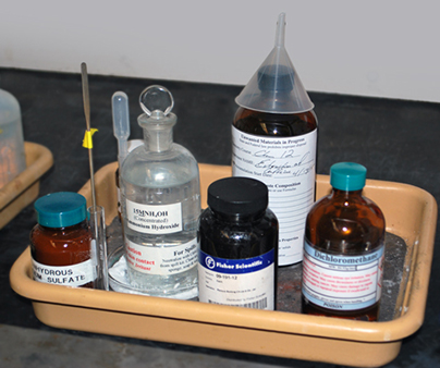 Organic Chemicals stored in lab