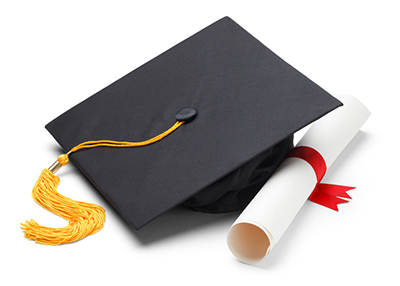 Black Graduation Cap with Degree