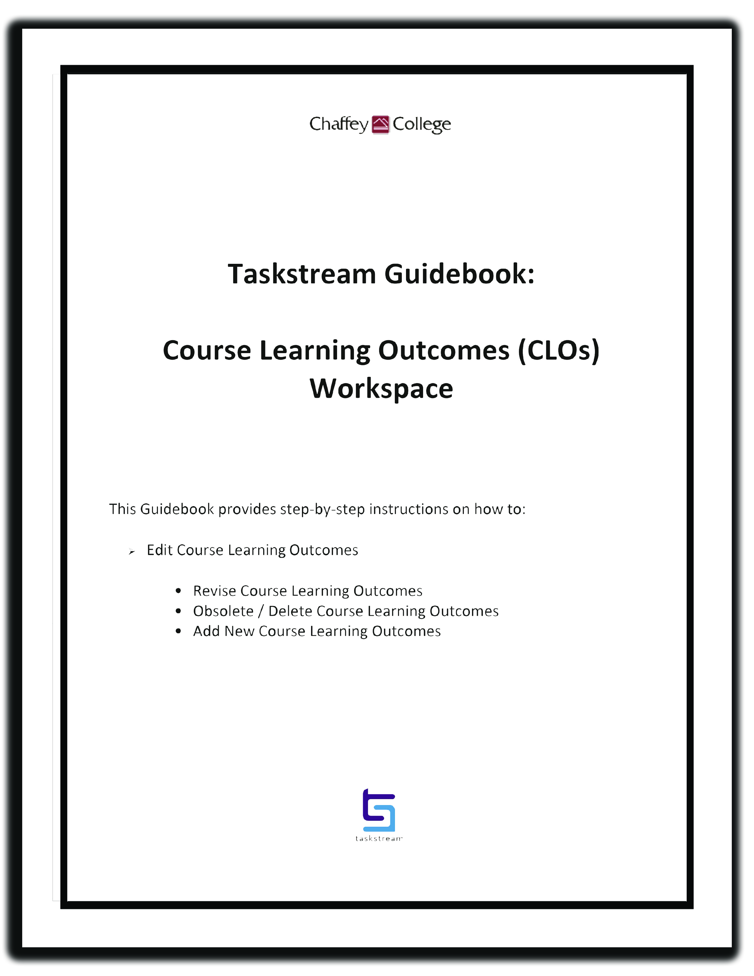 Edit Course Learning Outcomes