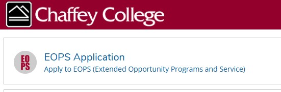 A Chaffey College EOPS application link.