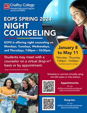 Flyer of EOPS Night Counseling